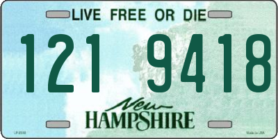 NH license plate 1219418
