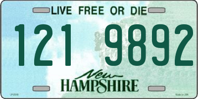 NH license plate 1219892