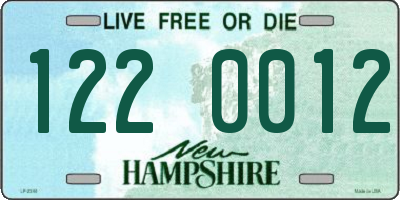 NH license plate 1220012