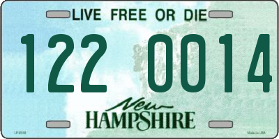 NH license plate 1220014
