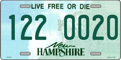NH license plate 1220020