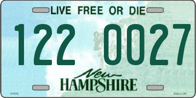 NH license plate 1220027