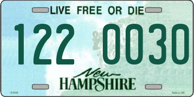 NH license plate 1220030