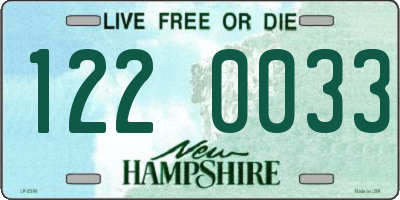 NH license plate 1220033