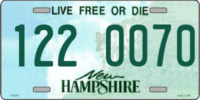 NH license plate 1220070