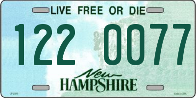 NH license plate 1220077