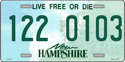 NH license plate 1220103