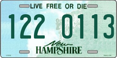 NH license plate 1220113