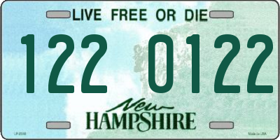 NH license plate 1220122