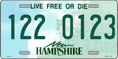 NH license plate 1220123