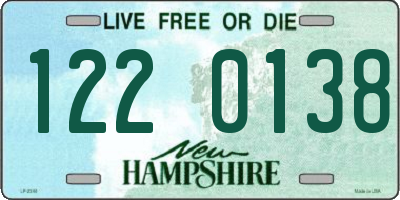 NH license plate 1220138