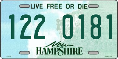 NH license plate 1220181