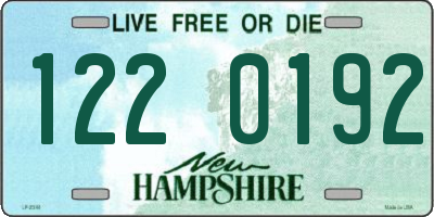 NH license plate 1220192