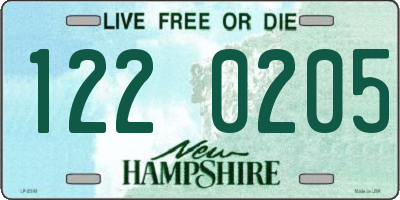 NH license plate 1220205