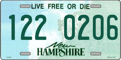 NH license plate 1220206