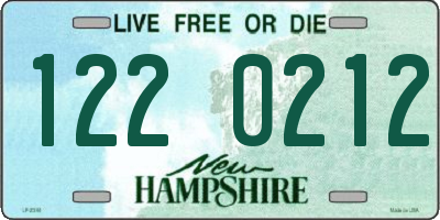 NH license plate 1220212