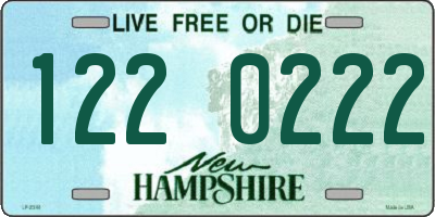 NH license plate 1220222