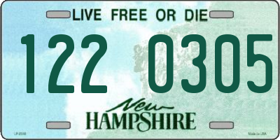 NH license plate 1220305
