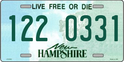 NH license plate 1220331