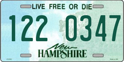 NH license plate 1220347