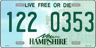 NH license plate 1220353