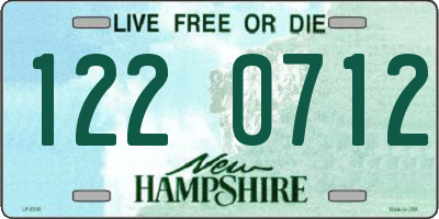 NH license plate 1220712