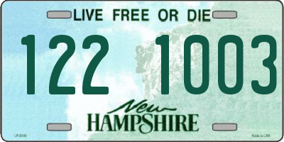NH license plate 1221003