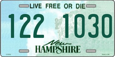 NH license plate 1221030