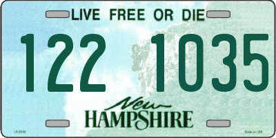 NH license plate 1221035