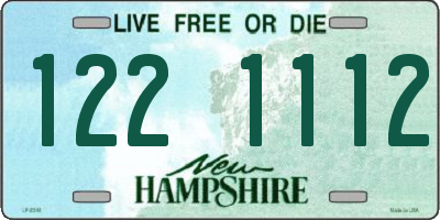 NH license plate 1221112