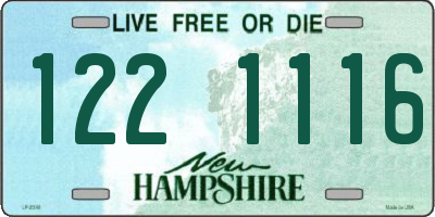 NH license plate 1221116