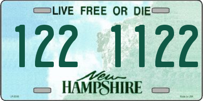 NH license plate 1221122