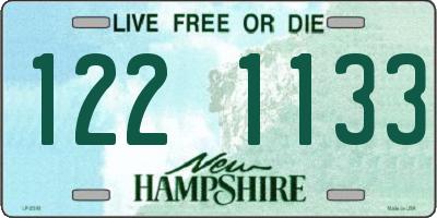 NH license plate 1221133
