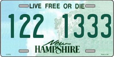 NH license plate 1221333