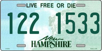 NH license plate 1221533