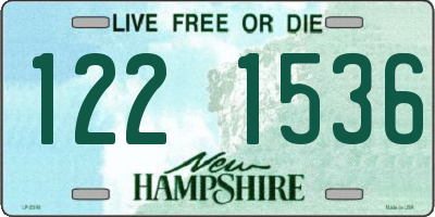 NH license plate 1221536