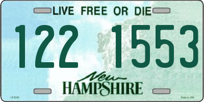 NH license plate 1221553