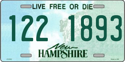 NH license plate 1221893