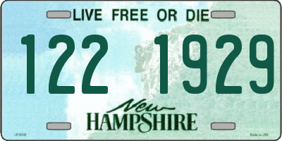 NH license plate 1221929