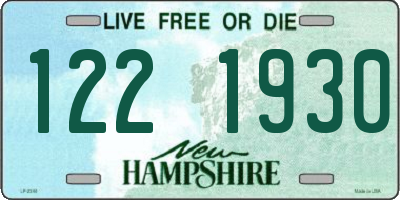 NH license plate 1221930