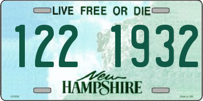 NH license plate 1221932