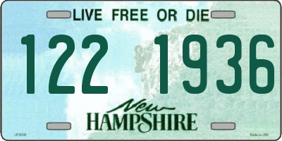 NH license plate 1221936