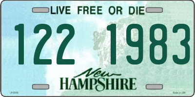 NH license plate 1221983