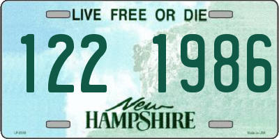 NH license plate 1221986