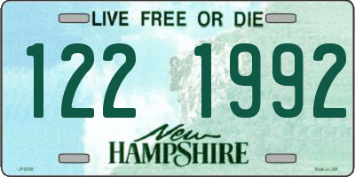 NH license plate 1221992