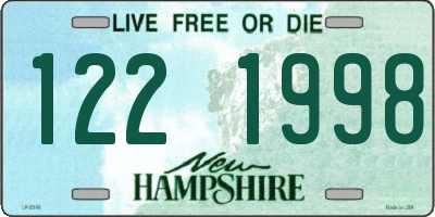 NH license plate 1221998