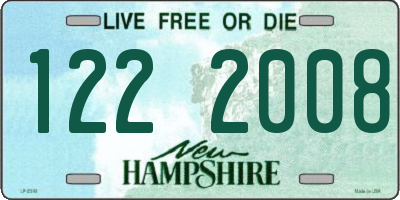 NH license plate 1222008