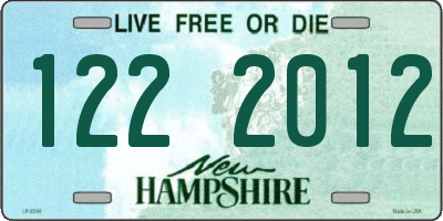 NH license plate 1222012