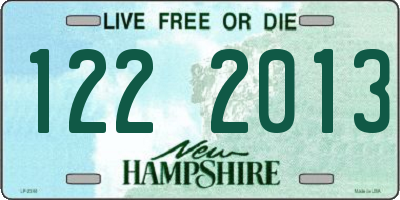 NH license plate 1222013