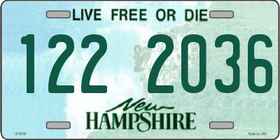 NH license plate 1222036